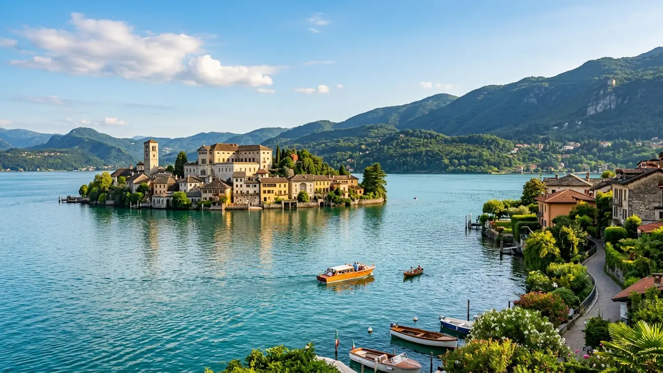 San Giulio island Lake Orta northern Italy