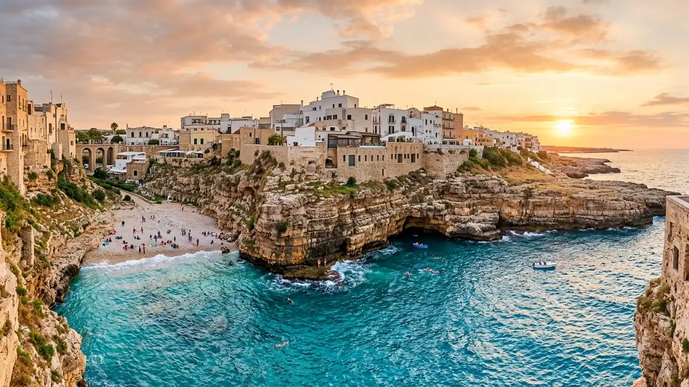 Sea cliffs Polignano a Mare Puglia Italy