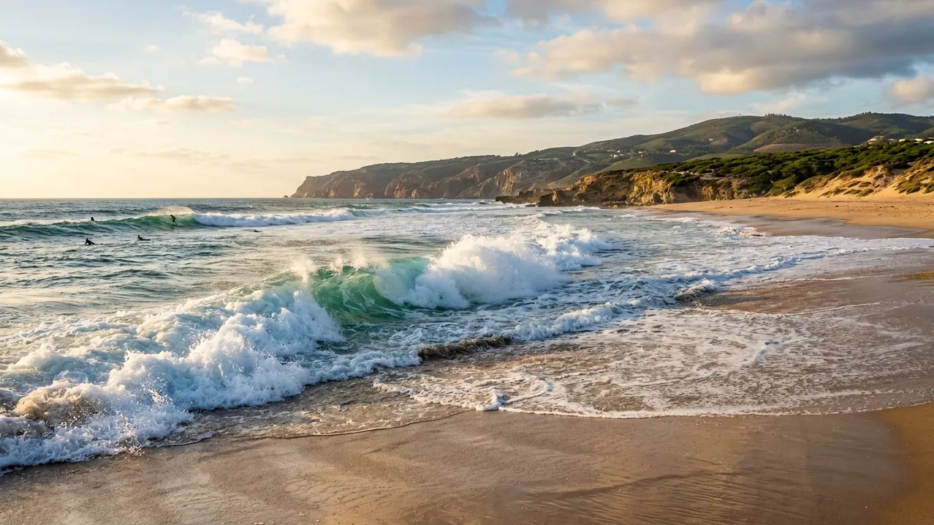 Atlantic waves Portuguese surf beach