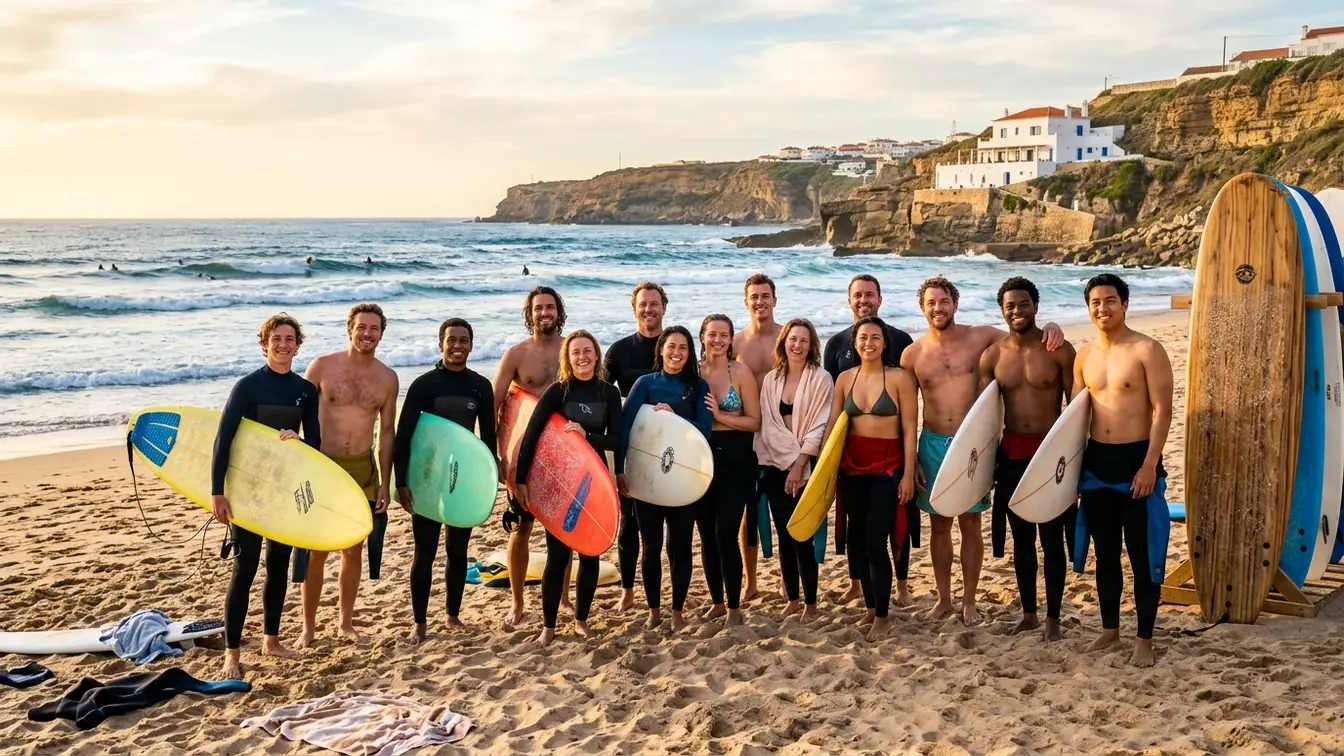 Surf camp group Ericeira Portugal