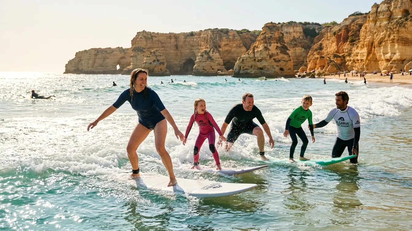 Family surf lesson Lagos Algarve Portugal
