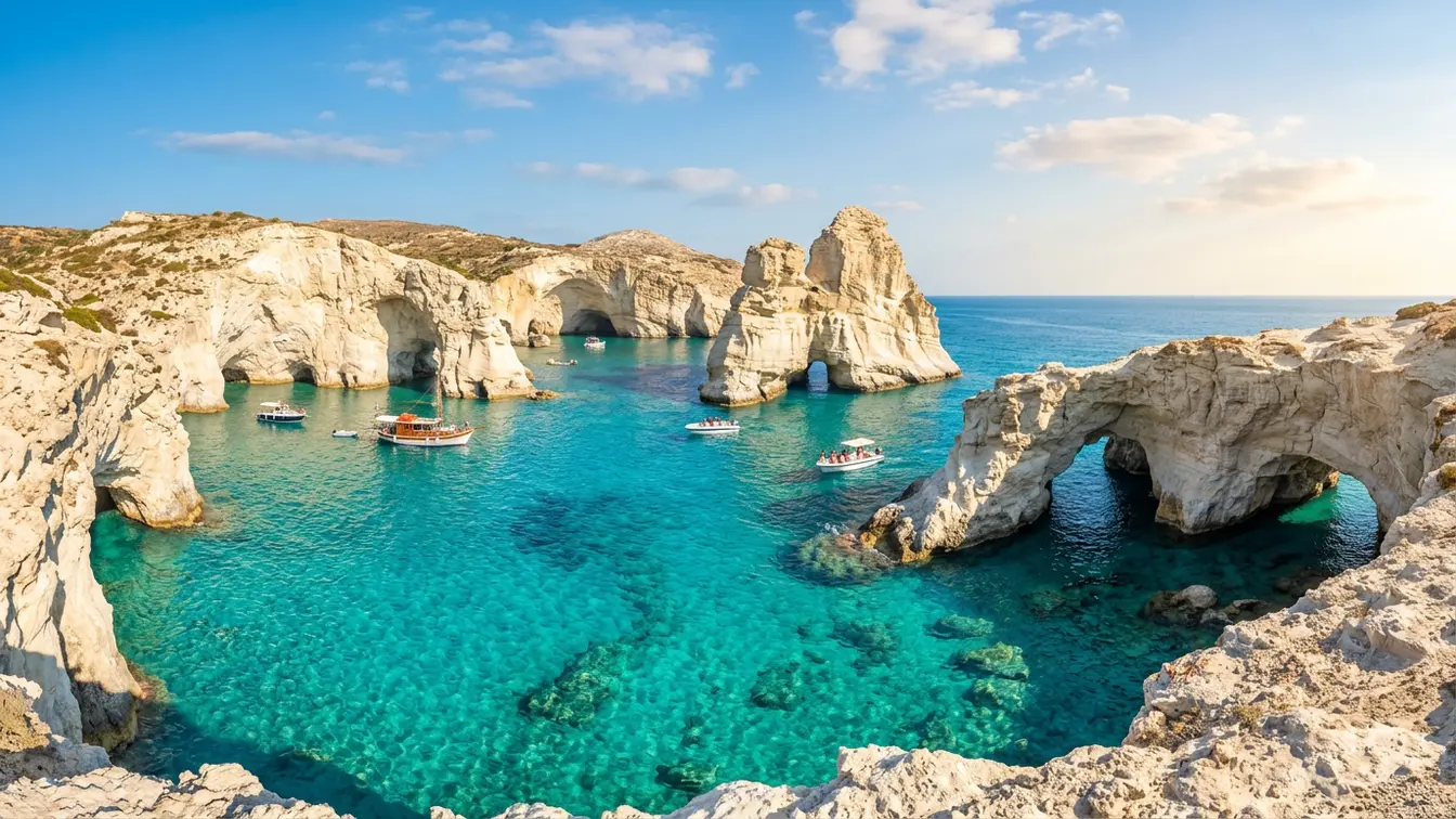 Sea caves Kleftiko Milos Greece