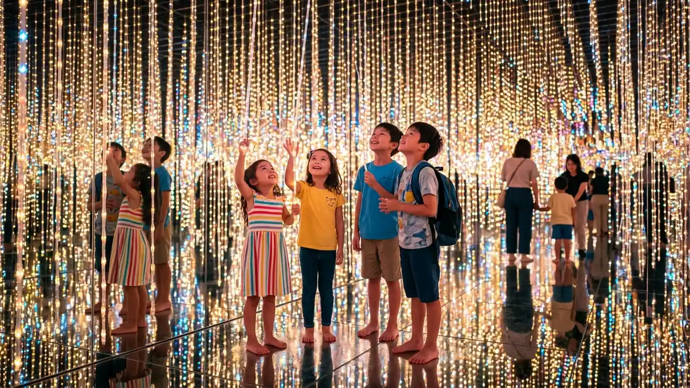 Kids at TeamLab Planets Tokyo