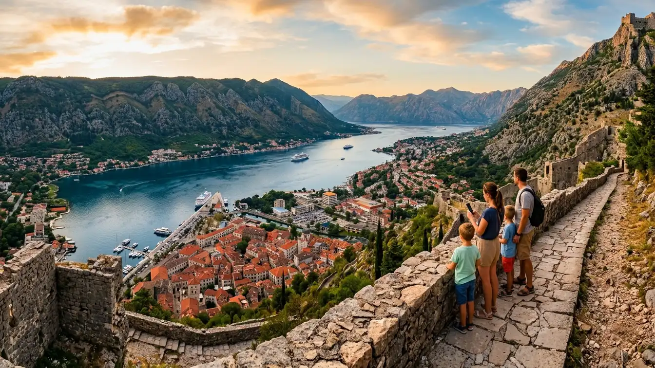 Panoramic Kotor Bay from fortress